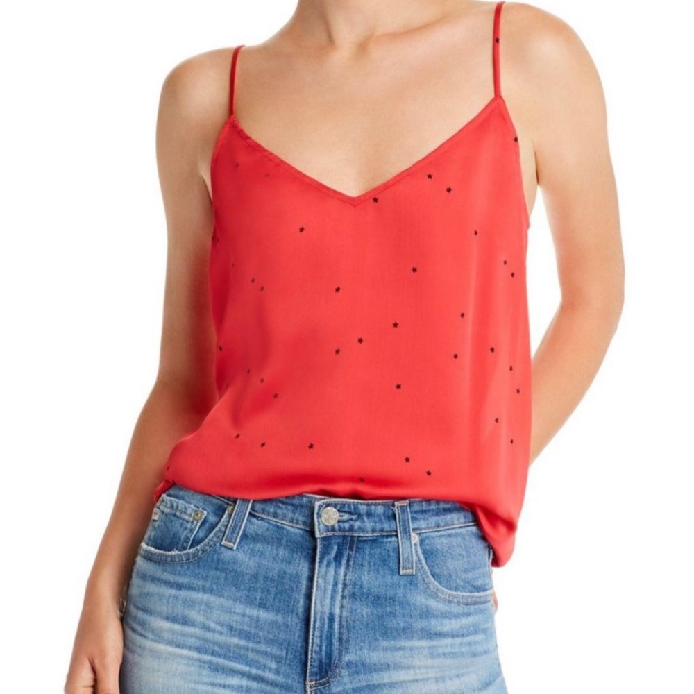 Equipment FEMME Layla Star Print Cami Tank Red Black/Navy Stars Size L